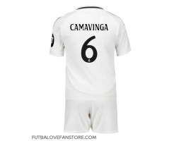 Real Madrid Eduardo Camavinga #6 Domáci Detský futbalový dres 2024-25 Krátky Rukáv (+ trenírky)